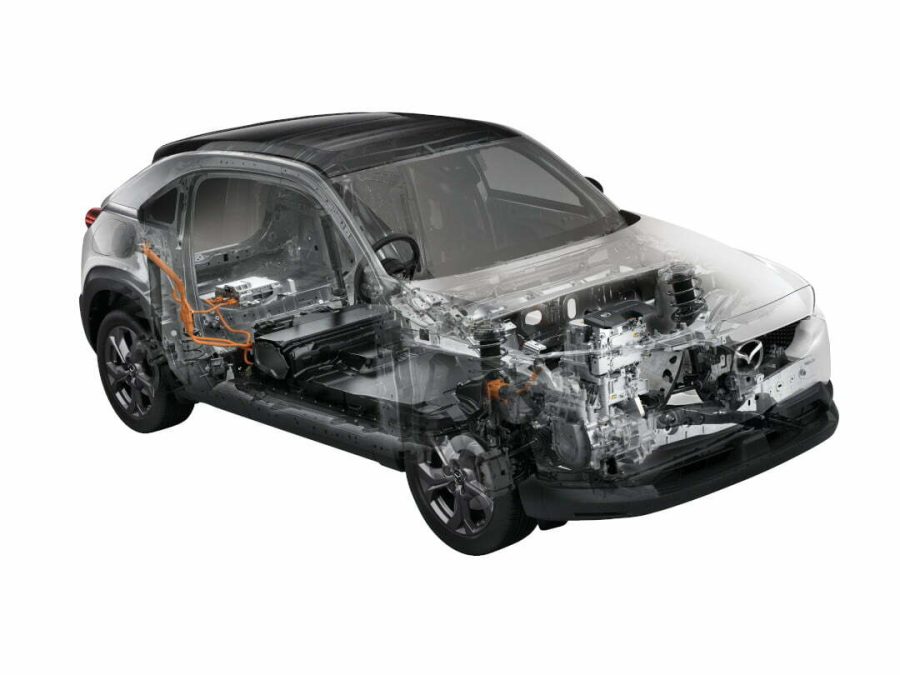 e-SKYACTIV ELECTRIC MOTOR - Lightweight and powerful, delivers 143HP / 271Nm.