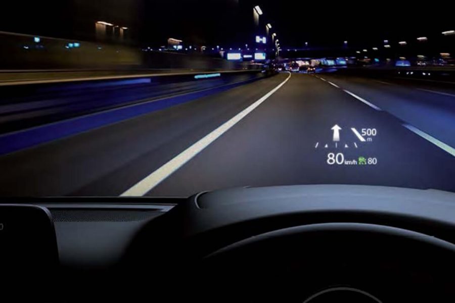 Active Driving Display is projected onto the windscreen in full colour, displaying trip information in your line of sight.