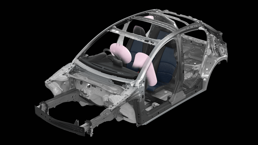Dual front airbags provide protection against physical shock and injury in a collision.