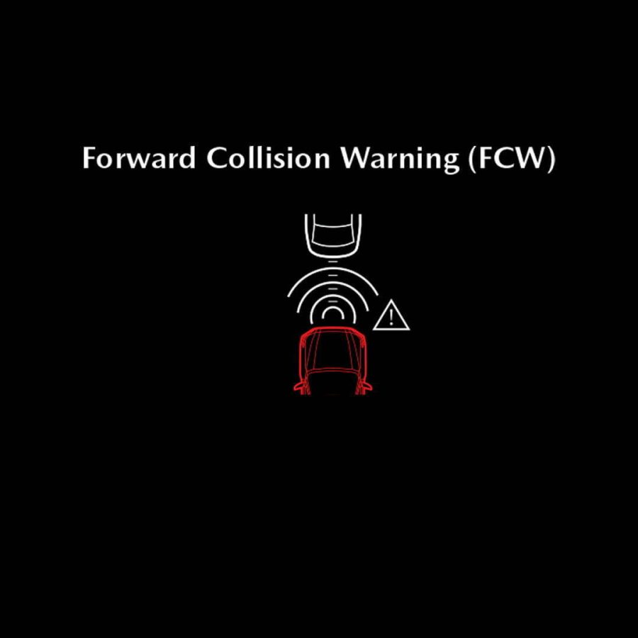 Detects a potential collision in front of the vehicle and alerts the driver.