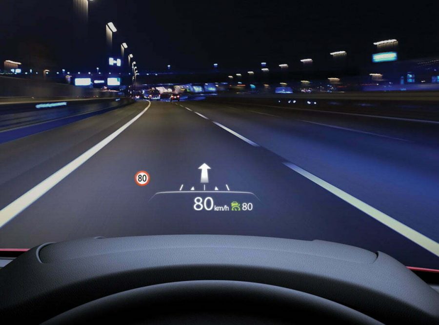 Active Driving Display is projected onto the windscreen in full colour, displaying trip information in your line of sight for less distracted drive.