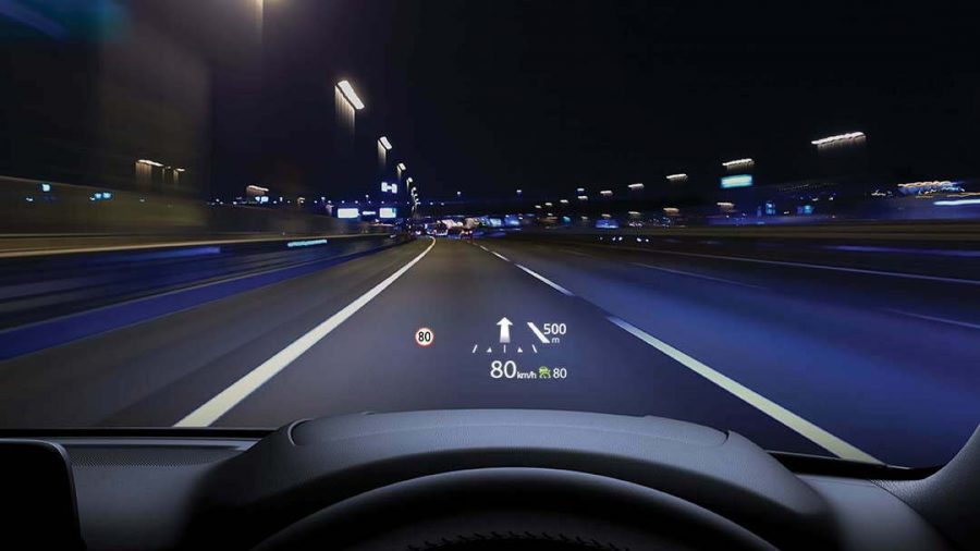 Active Driving Display is projected onto the windscreen in full colour, displaying trip information in your line of sight.